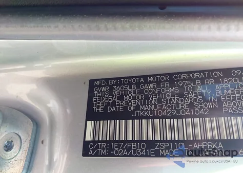 2009 Scion Xd из США, поврежденный, VIN JTKKU10429J041042